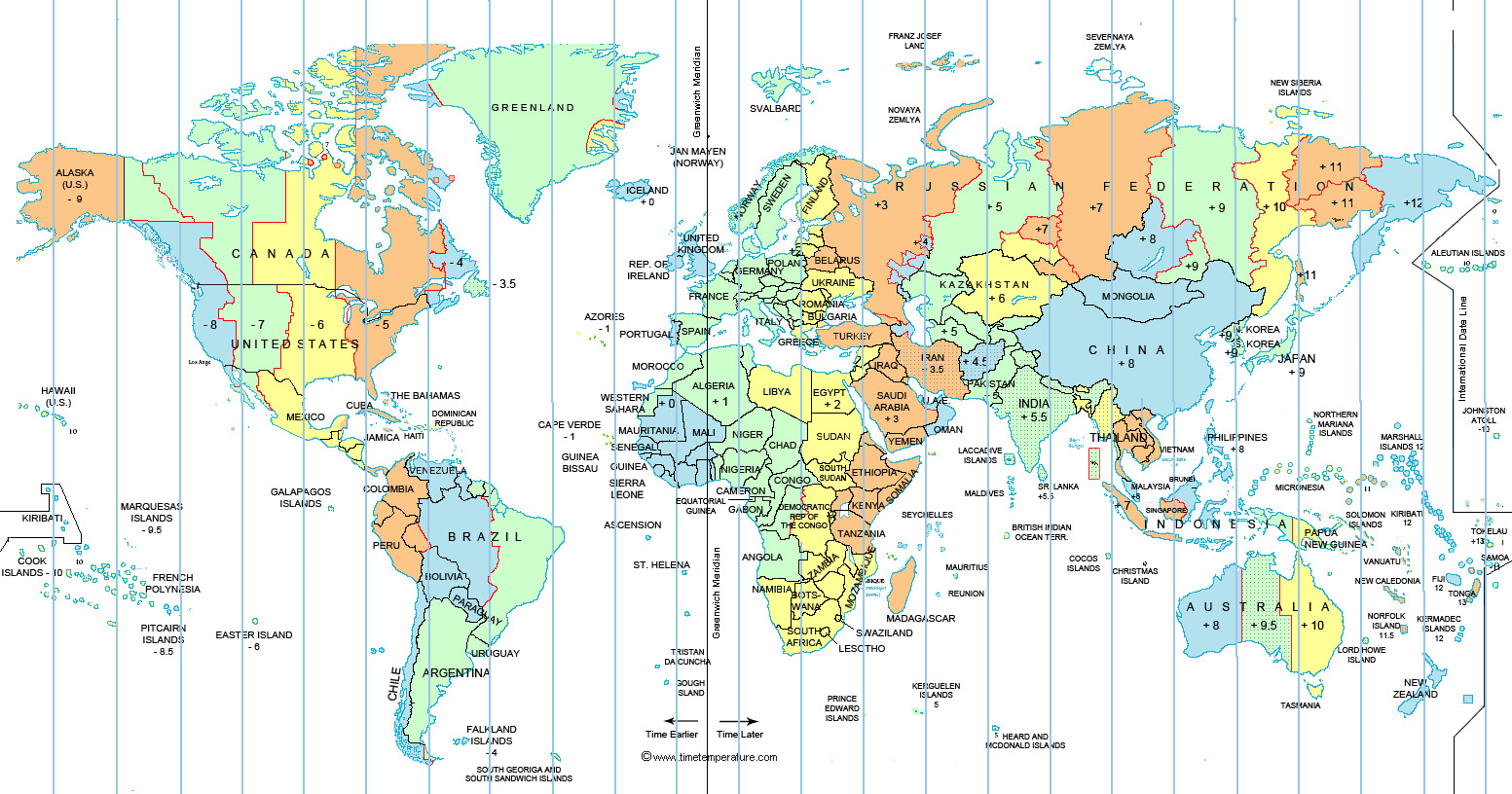 Time zone map