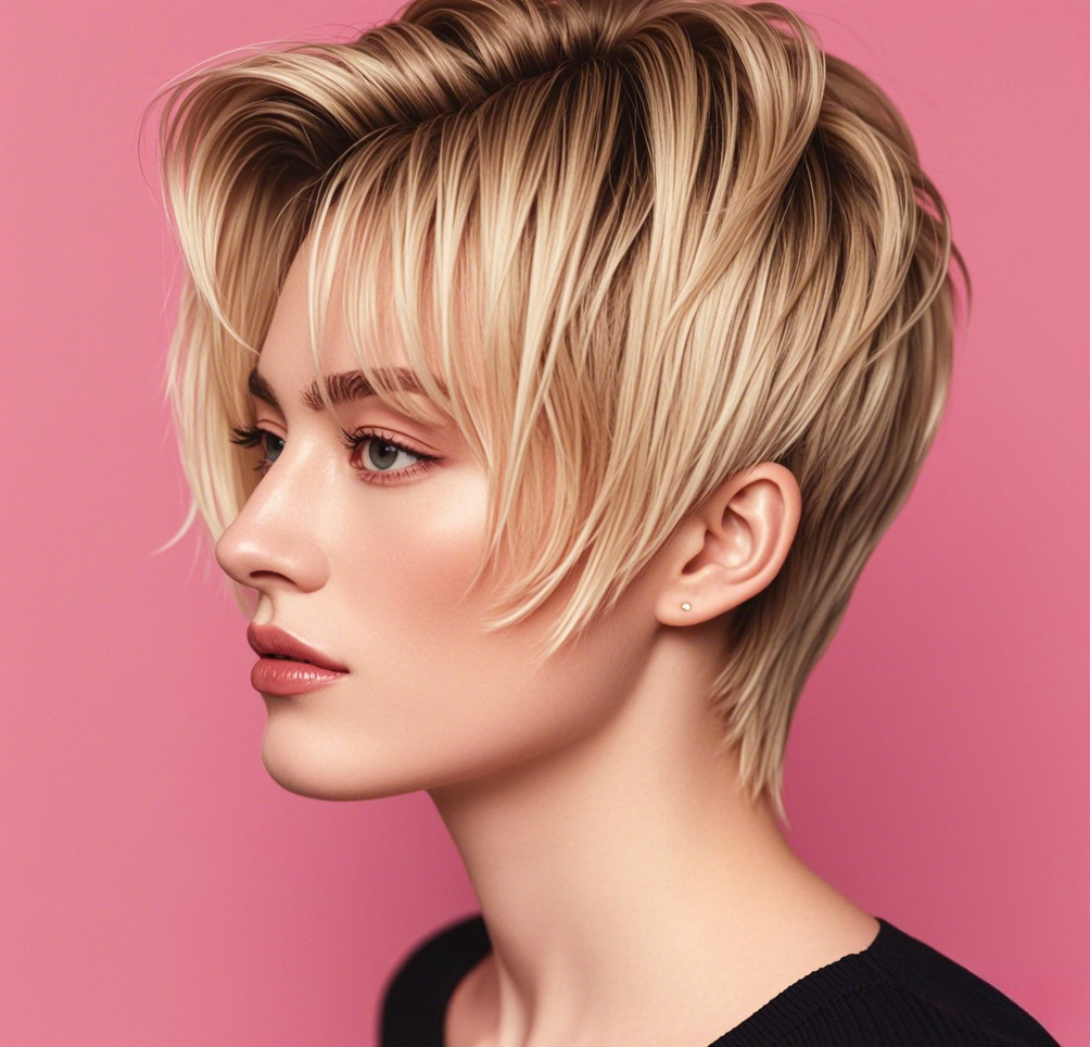 Edgy & Modern: The Layered Blonde Long Pixie Cut