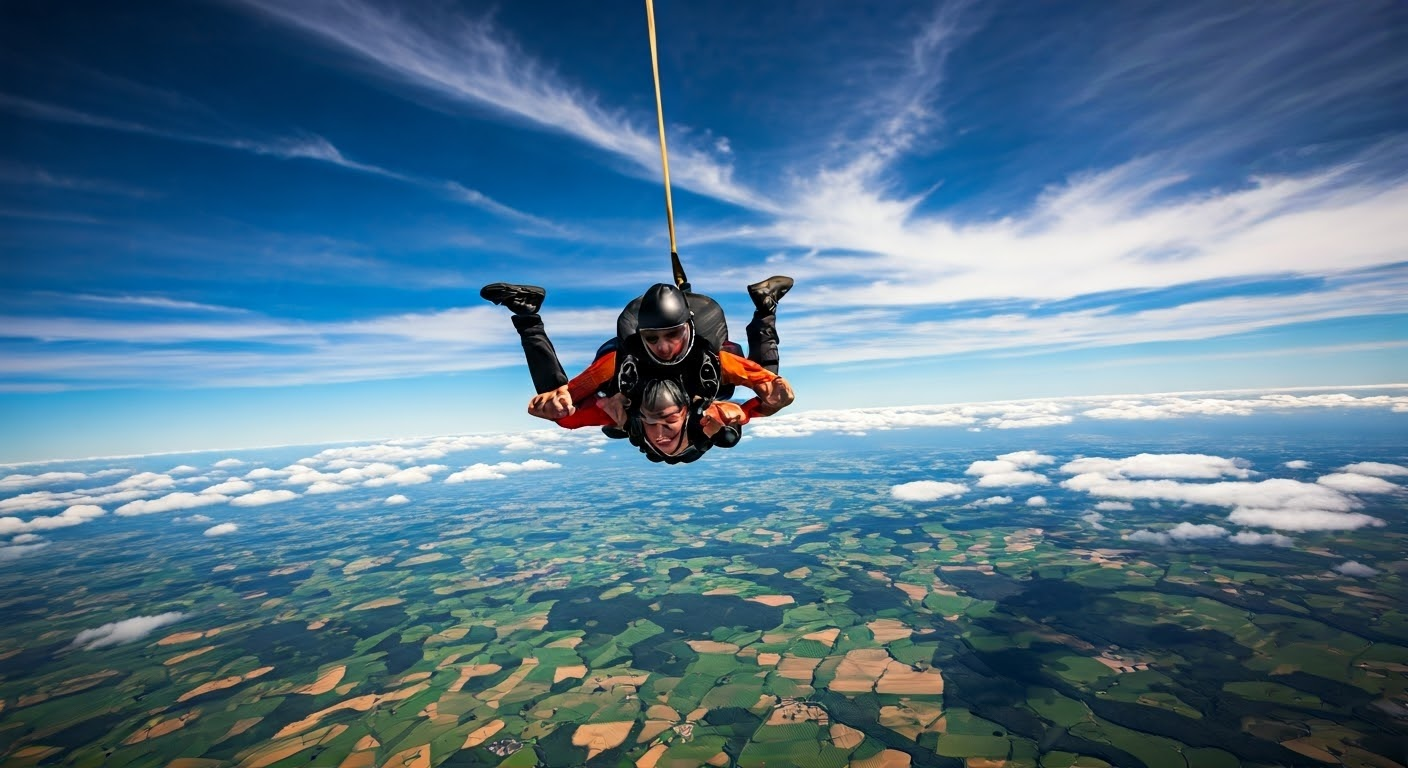 Couple tandem skydiving experience