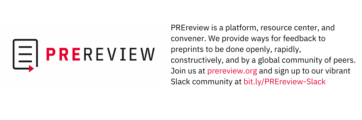 This is a footer image sharing PREreview's vision and mission.