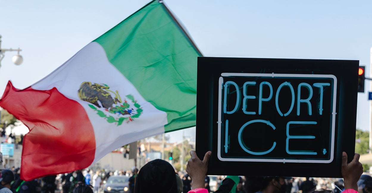 Protester holds up a 