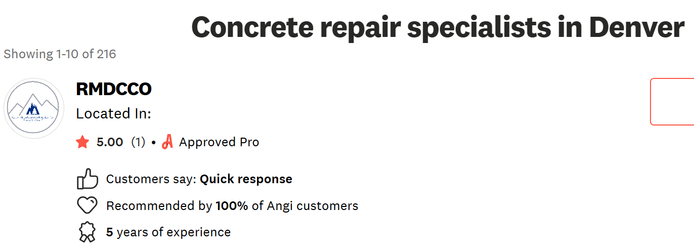 concrete repair denver angi