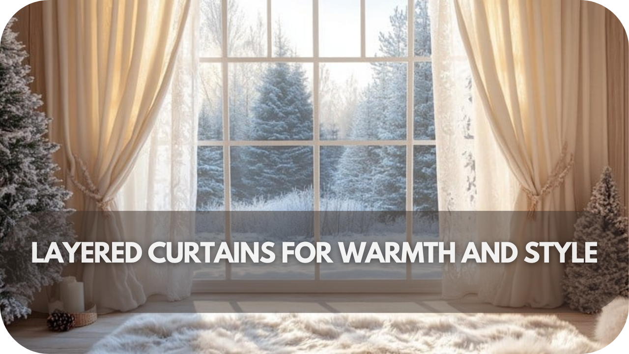 Elegant layered curtains for added warmth and stylish festive flair.