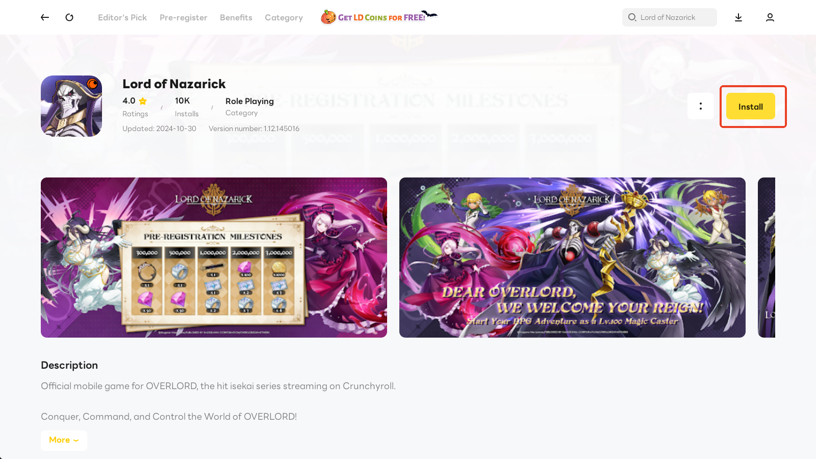 How to Download and Play Lord of Nazarick on PC -Beginners Guide