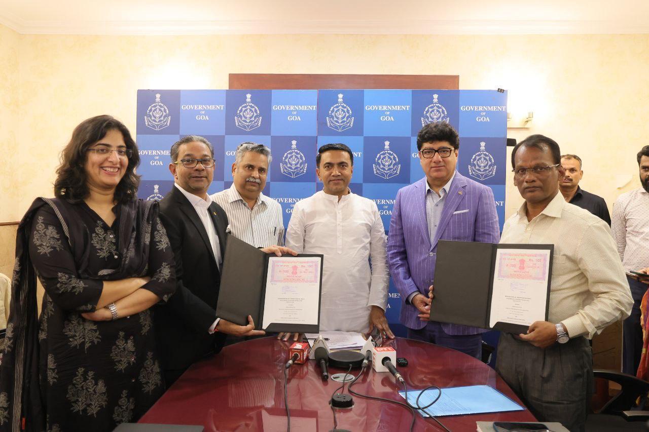 IHCL and the Ministry of Skill Development signed an MoU to set up a Hospitality Skill Centre in Goa (L to R : Deepika Rao, IHCL; Ranjit Phillipose, IHCL; Prasad Lolayekar, IAS; Dr Pramod Sawant, Hon Chief Minister - Goa; Puneet Chhatwal, MD & CEO IHCL; S S Gaonkar Director Skill Development, Govt of Goa)