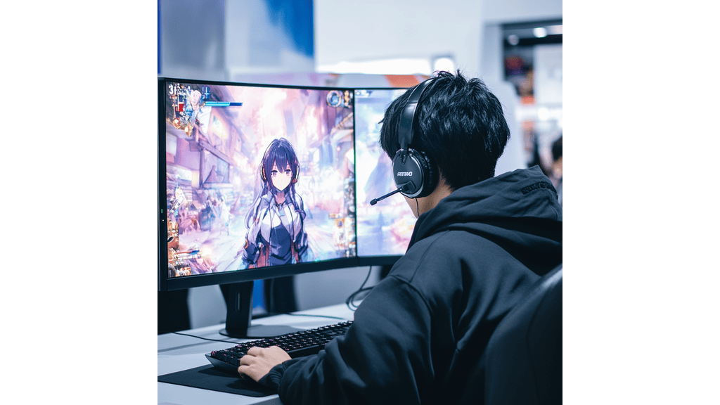 A man flirting with an AI anime character 