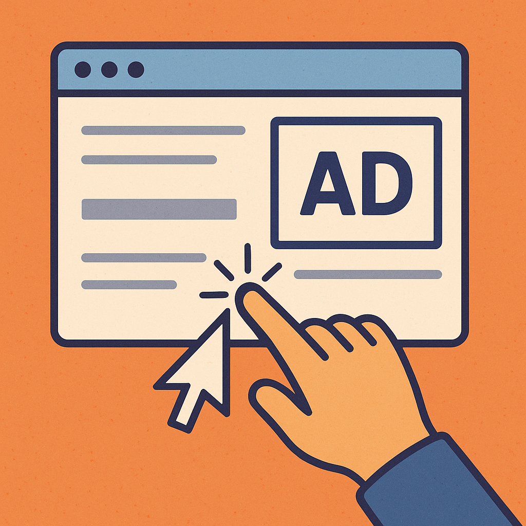 Illustration of User Clicking on an Ad