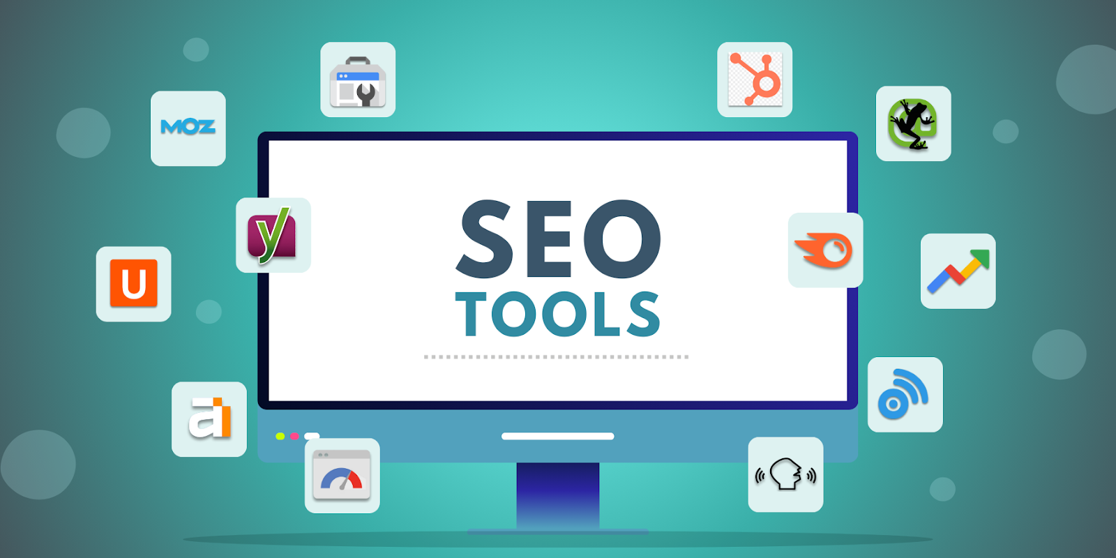 Different SEO tools used for both on-page and off-page optimization, demonstrating their role in a comprehensive SEO strategy.