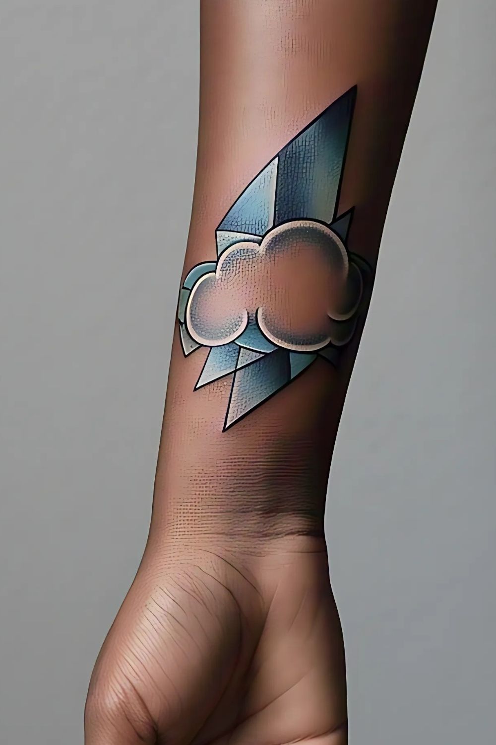Cloud with Lightning Bolt Arm