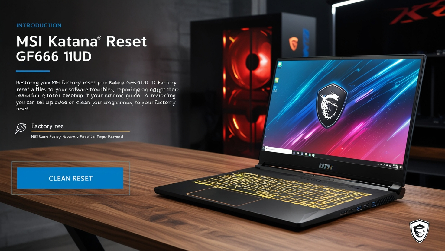 ﻿How to Factory Reset MSI Katana GF66 11UD