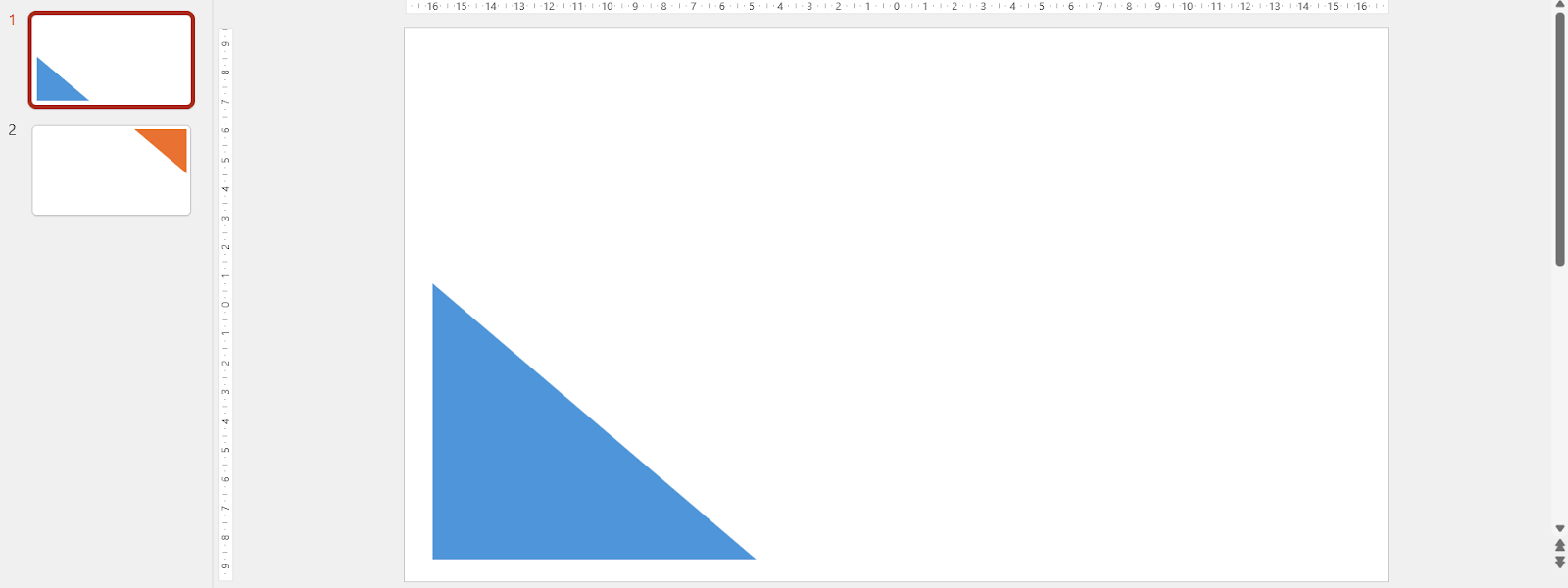 A blue triangle with a white background

Description automatically generated