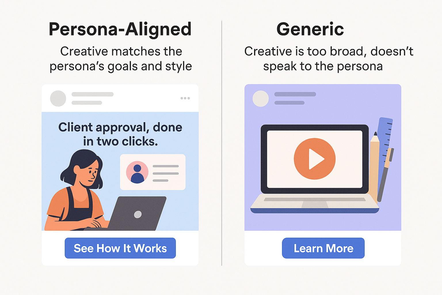 Example of Facebook ad persona-aligned creative 