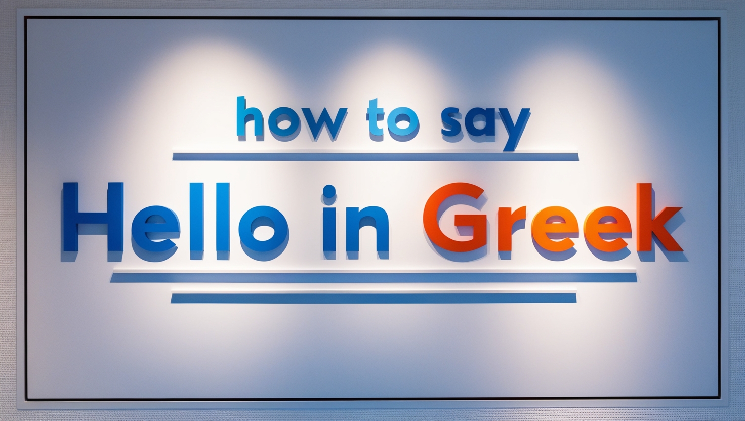 how to say hello in Greek