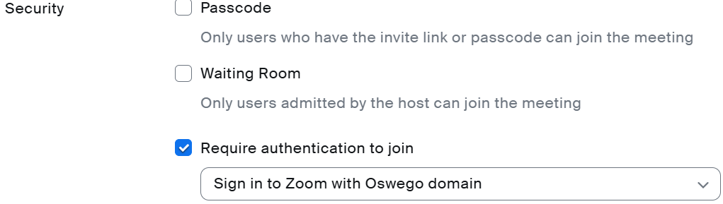 Security Settings