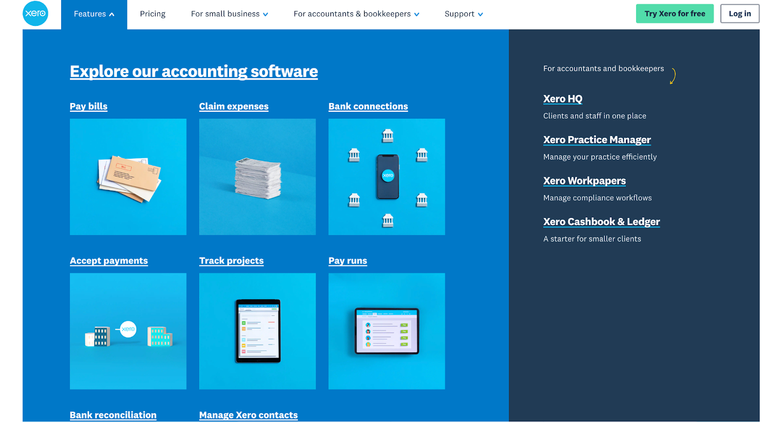 Xero key features