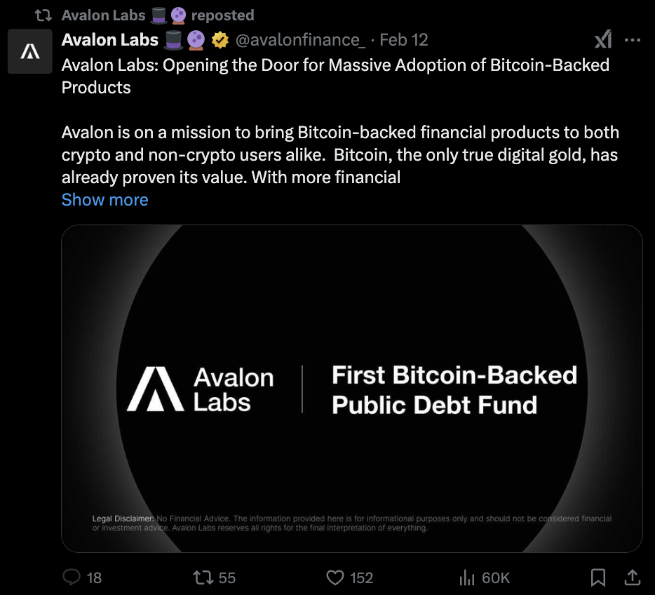 Bitcoin Avalon's debt box