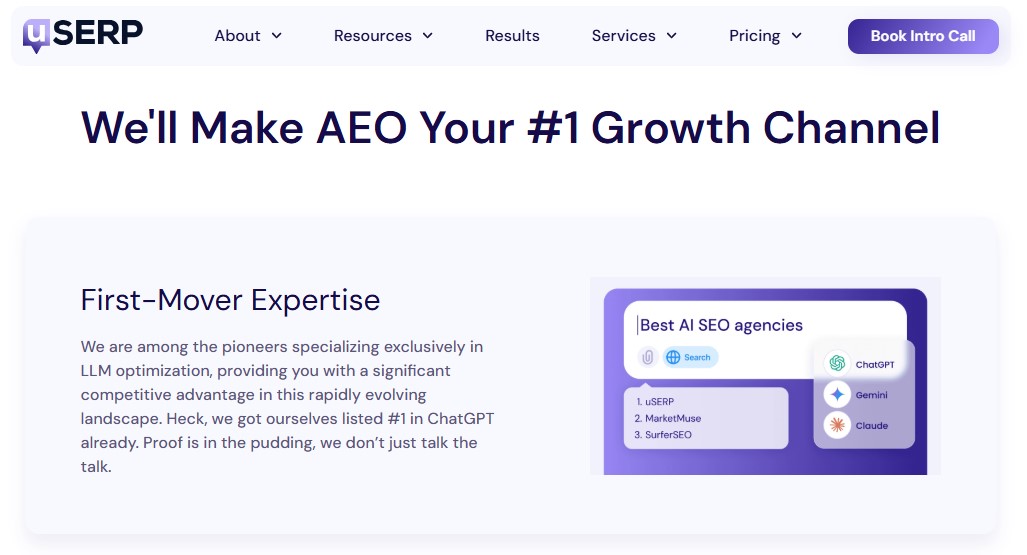 uSERP AEO agency