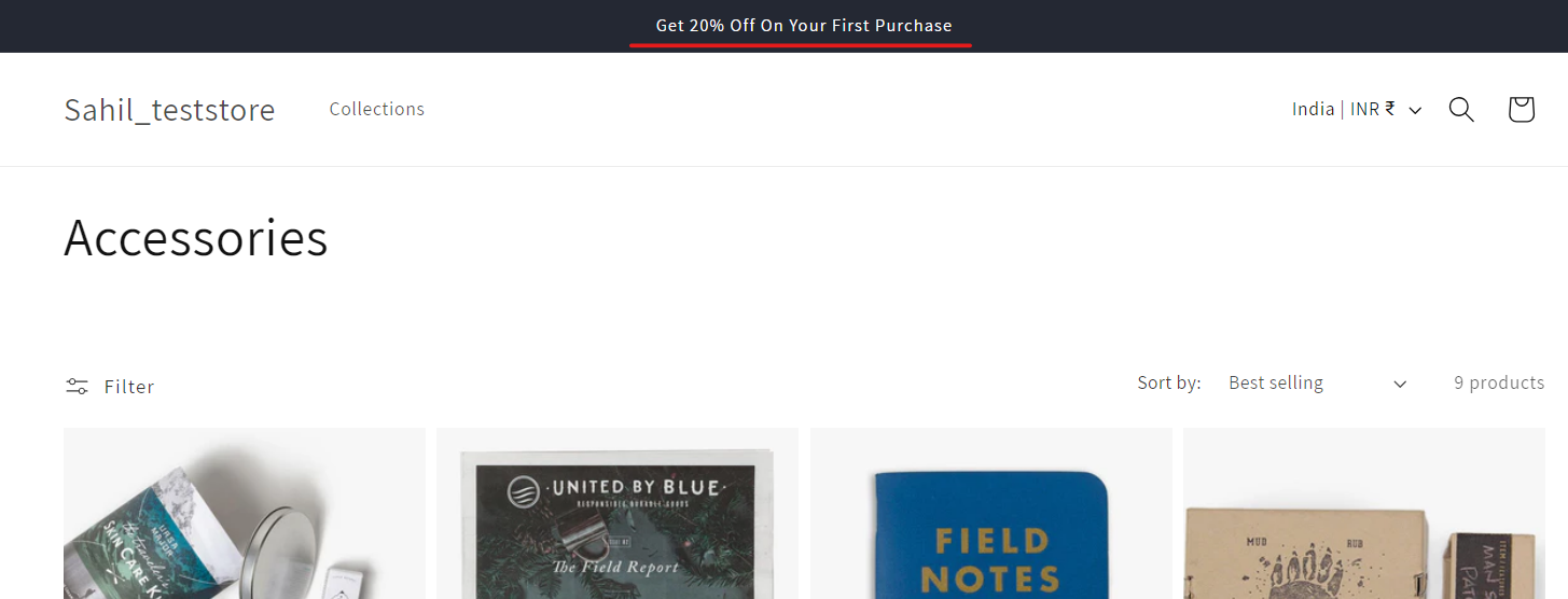 Notification bar to Increase Conversion Rate on Shopify