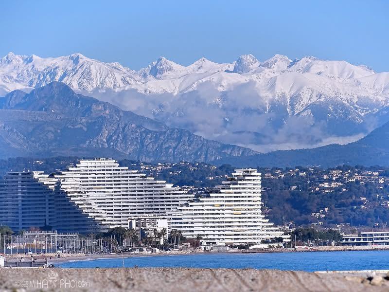 A large white building next to a body of water

Description automatically generated