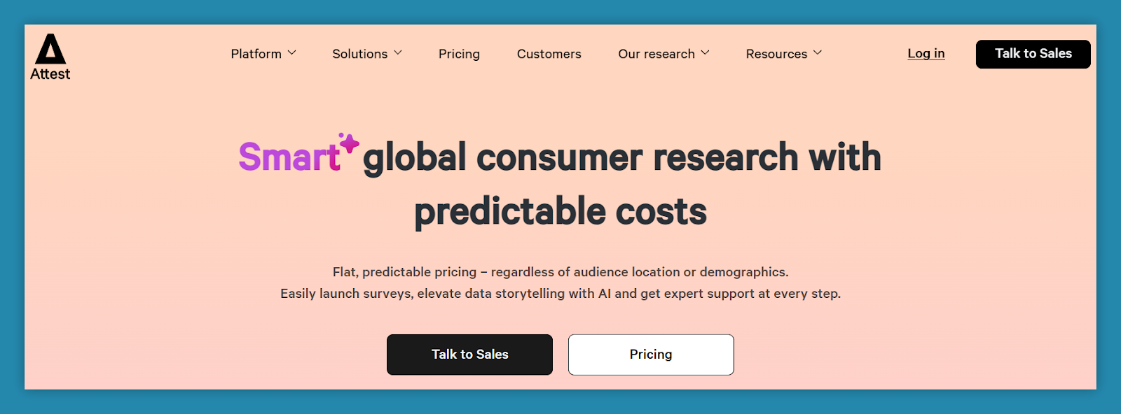 Enterprise survey software example: Attest