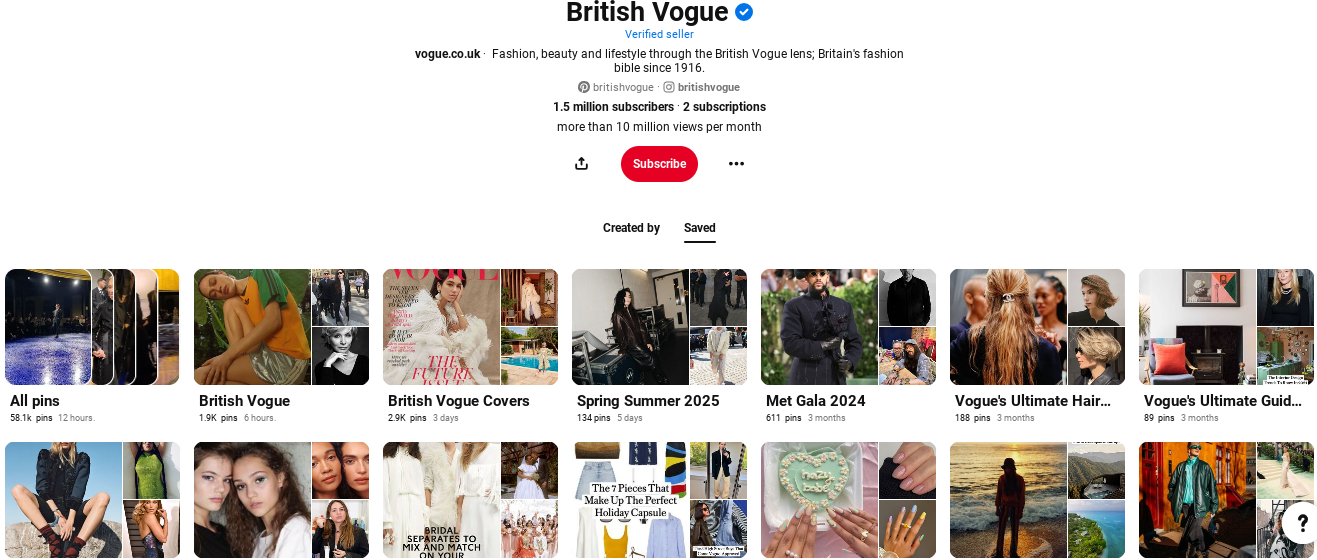 British Vogue pinterest