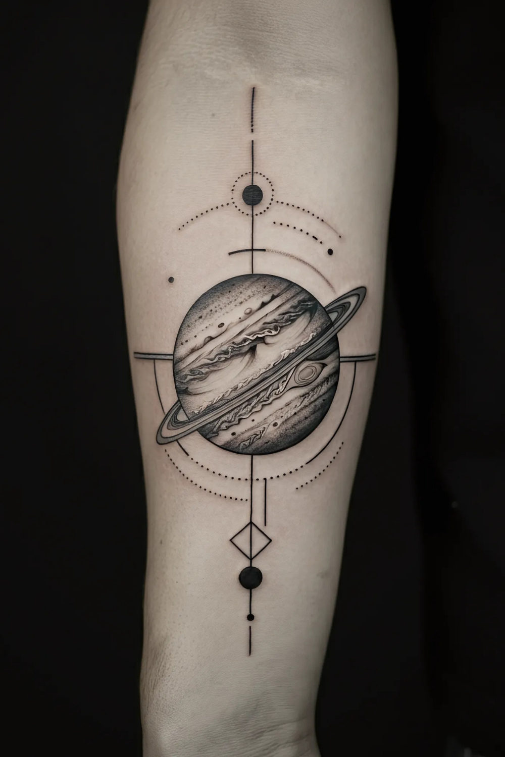 Geometric Jupiter Tattoo
