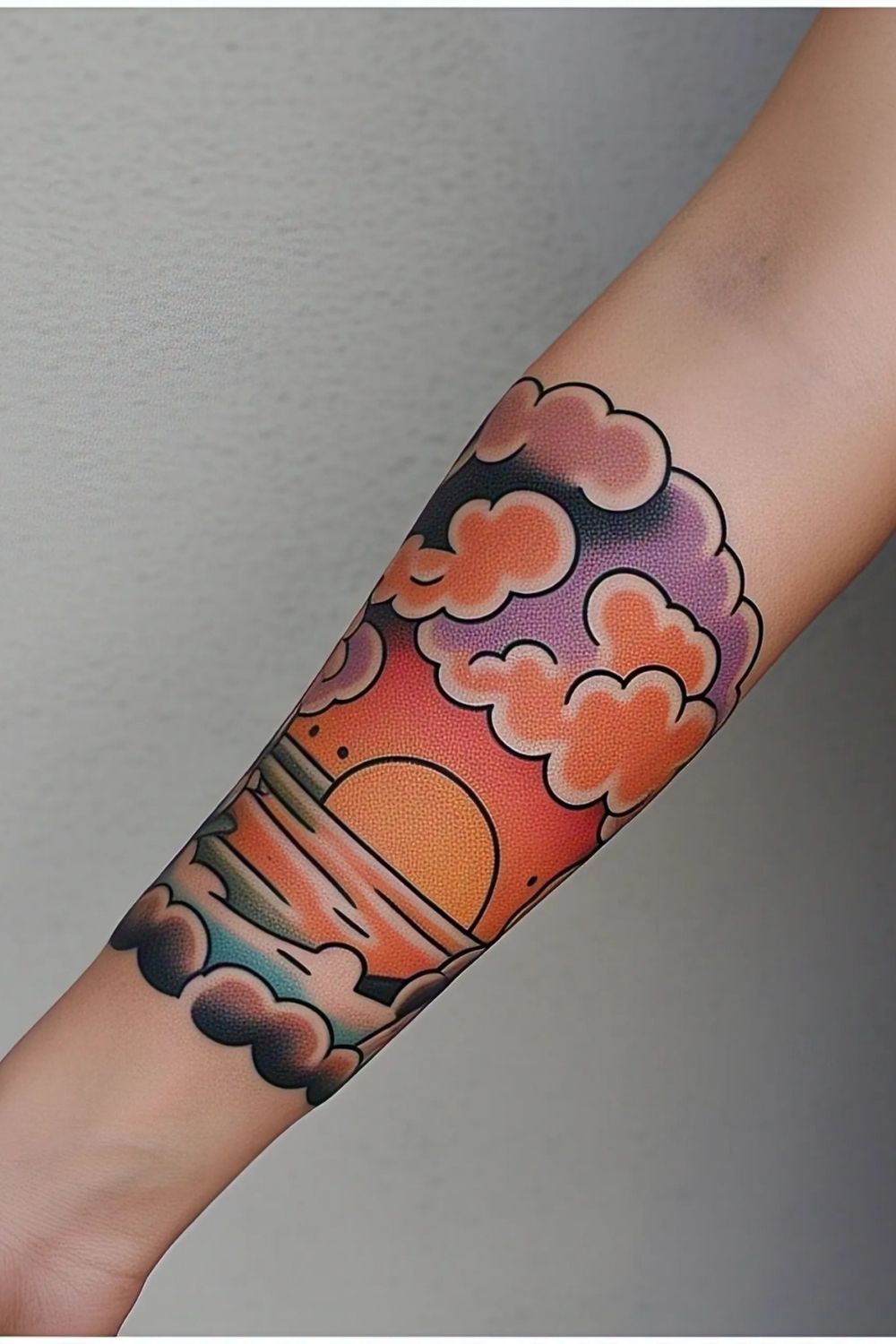Sunset Cloud Tattoo Forearm