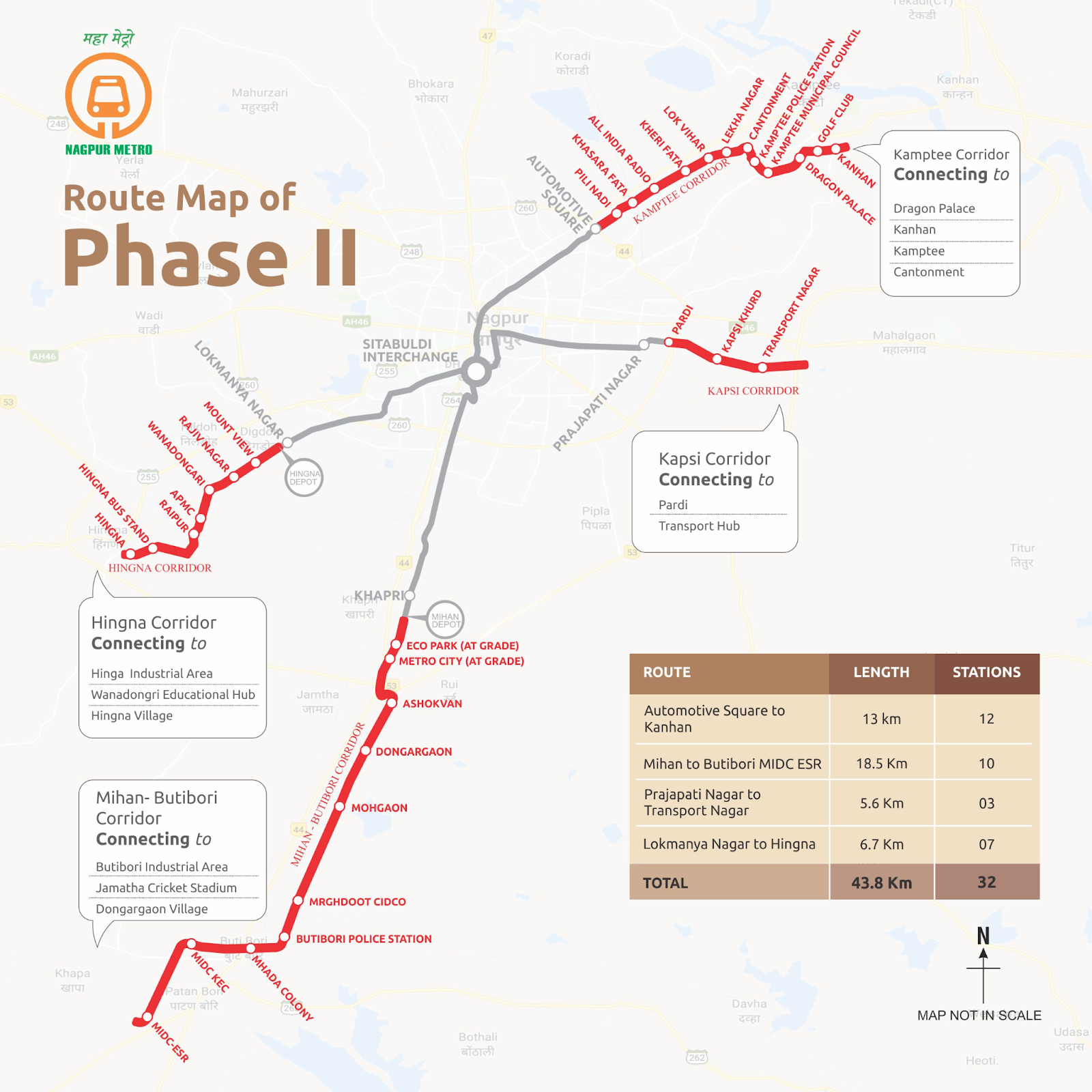 Nagpur Metro Phase 2 MAP