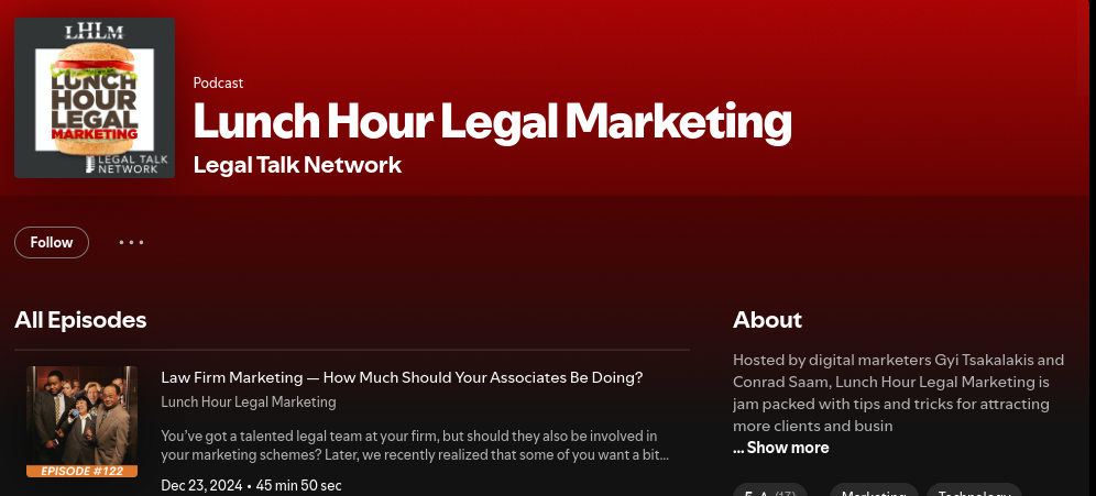 podcast lunchhourlegalmarketing