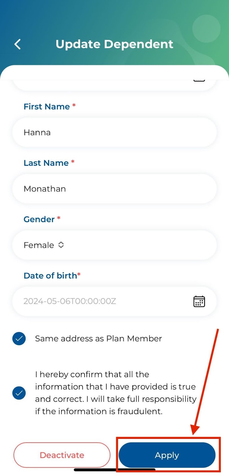  Wellbytes HSA, Add Dependent 