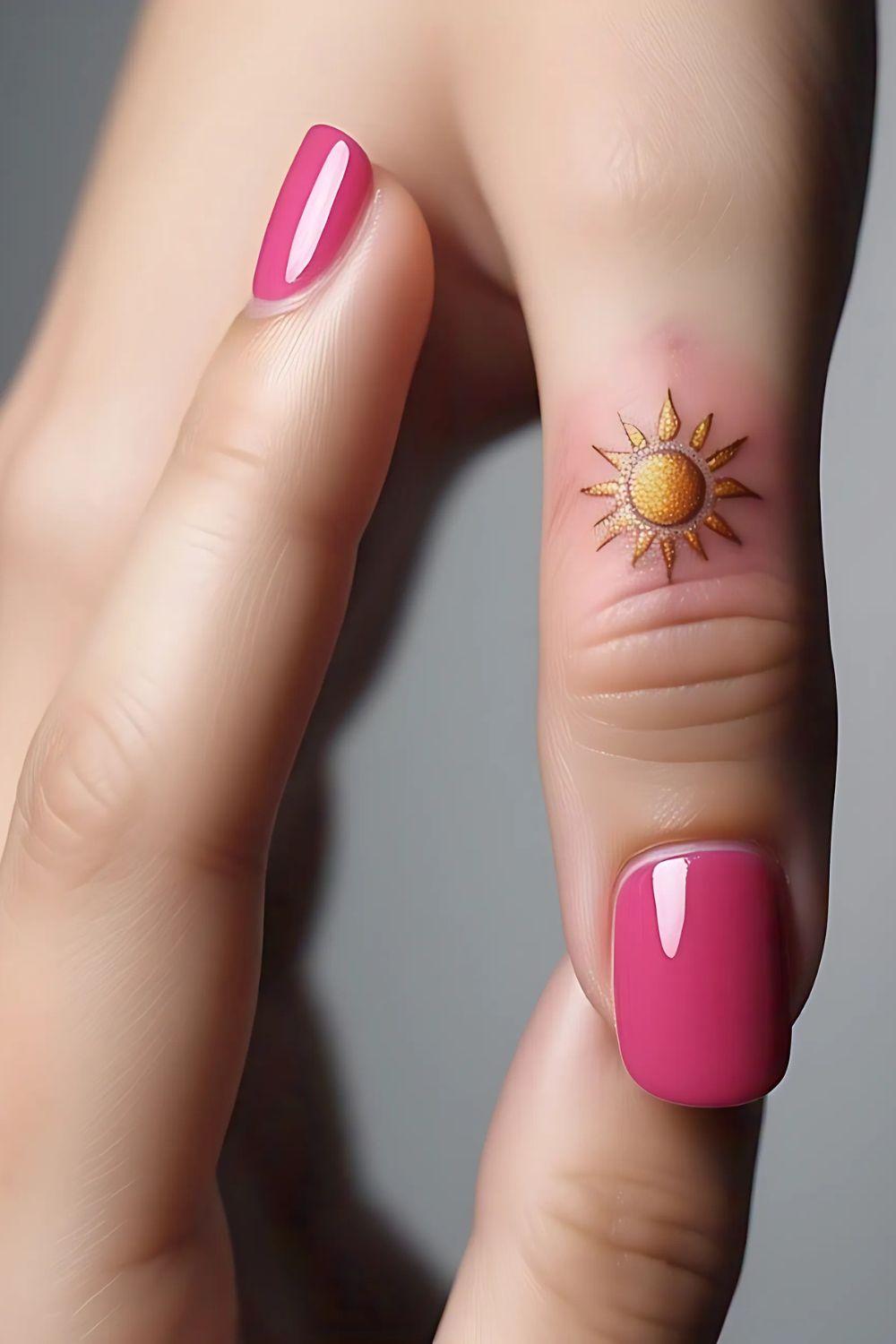Sun Finger Tattoo