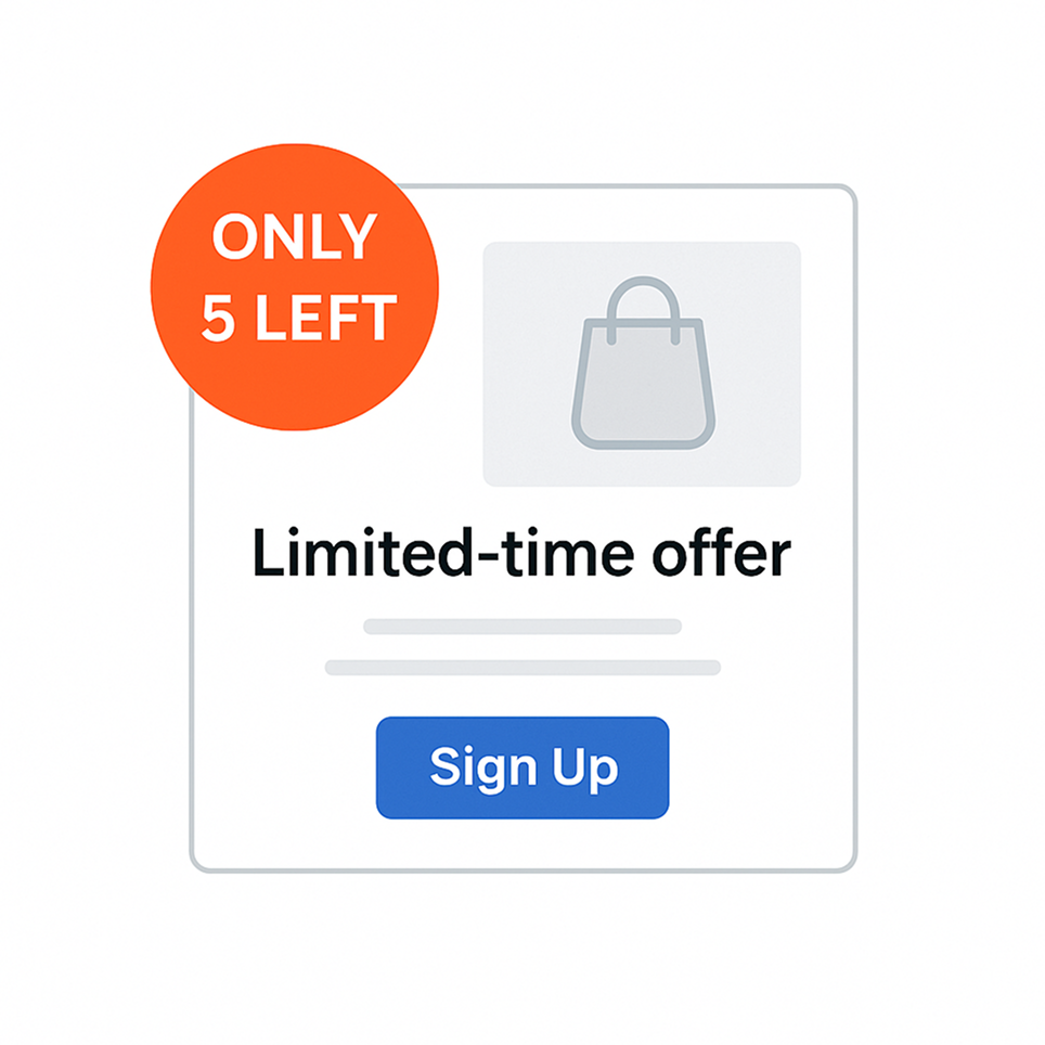 Example of urgency in Facebook ads using a limited availability and time-sensitive message.