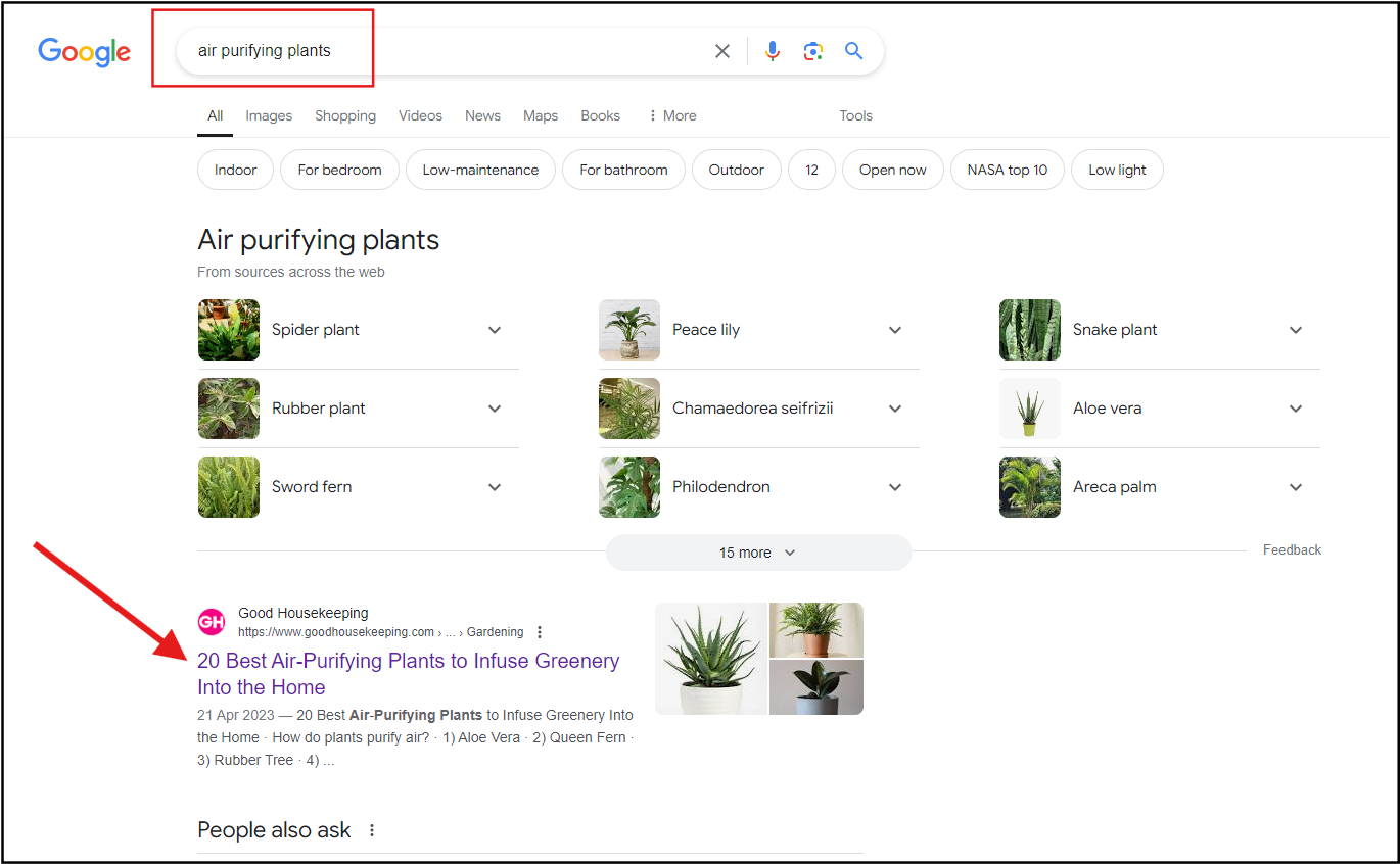 Good Housekeeping ranks #1 on page 1 of Google.