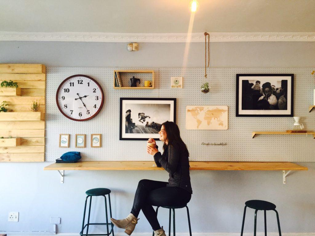 woman enjoying her coffee and thinking about time theming