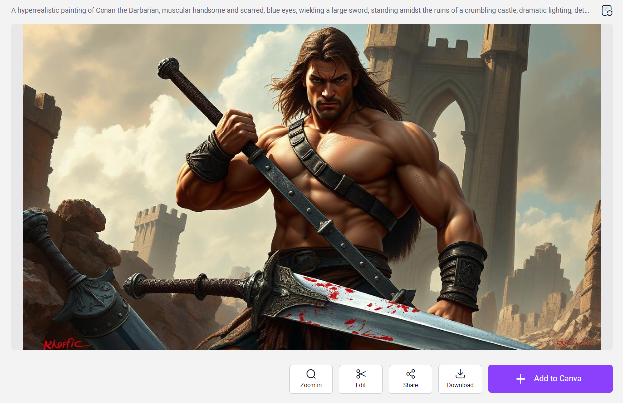 Step 5 of Creating Conan AI Generated Barbarian Image