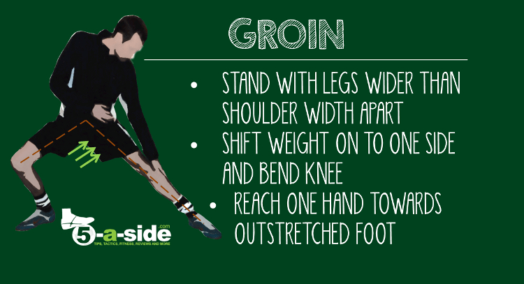 groin muscle stretch for cooling down after a match