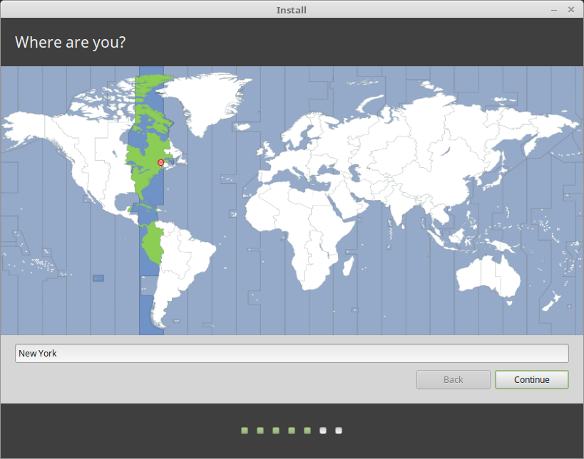 Select your timezone in the map.