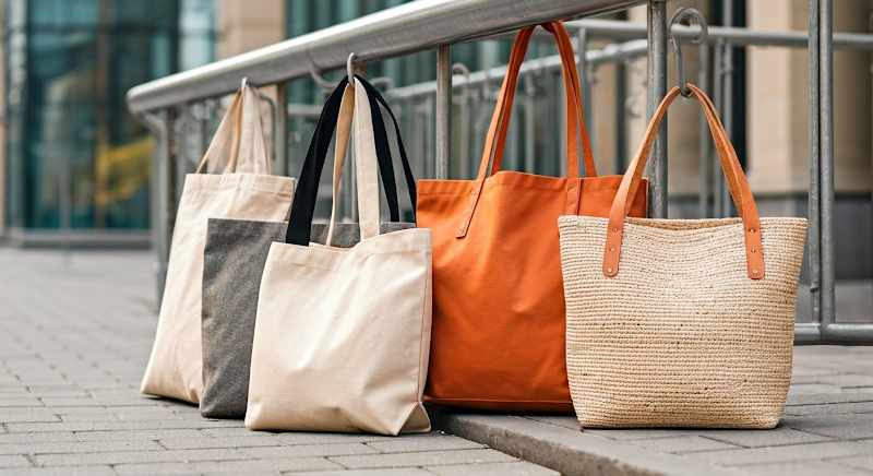 Colorful eco-friendly tote bags