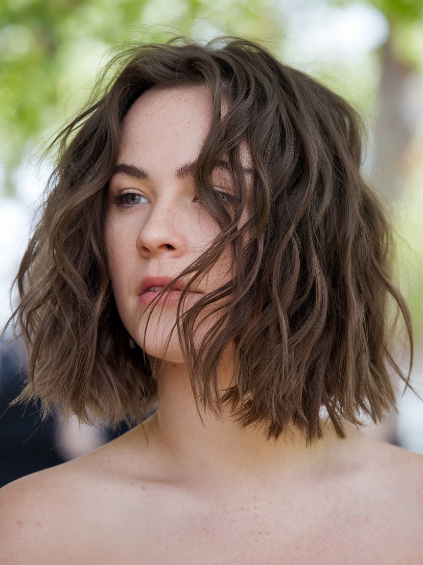 19. Wavy Bob for Round Face Shapes