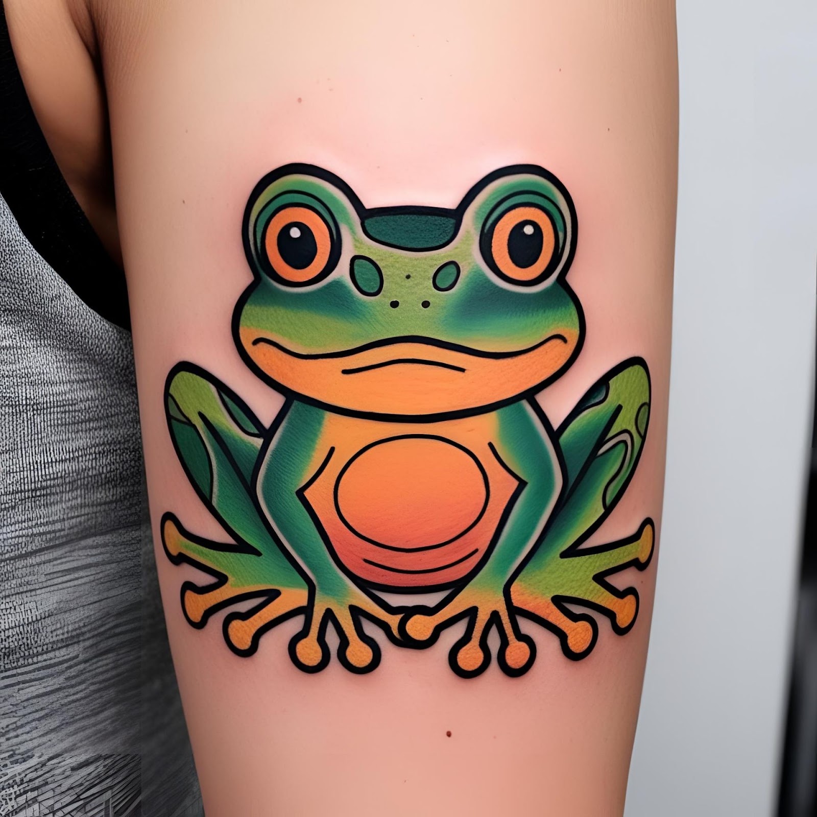 Cartoon Frog Tattoo