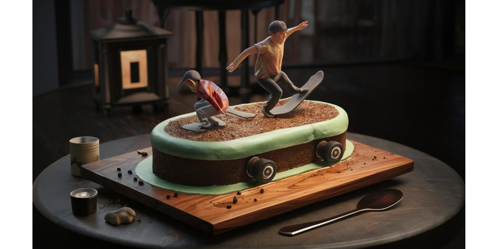 9. Interactive Skateboard Cake