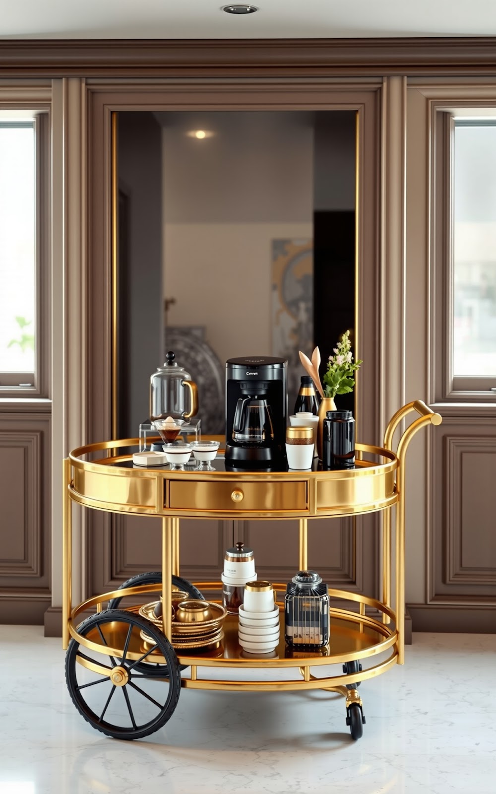 Stylish Coffee Bar Cart