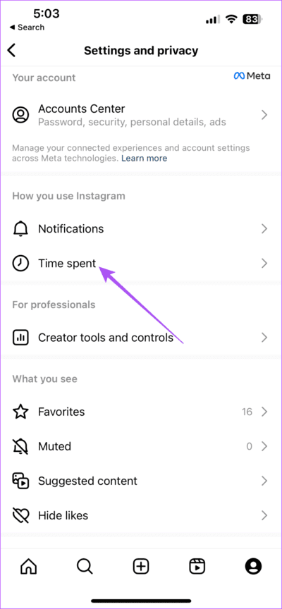 Option "Temps écoulé" instagram sur iOs