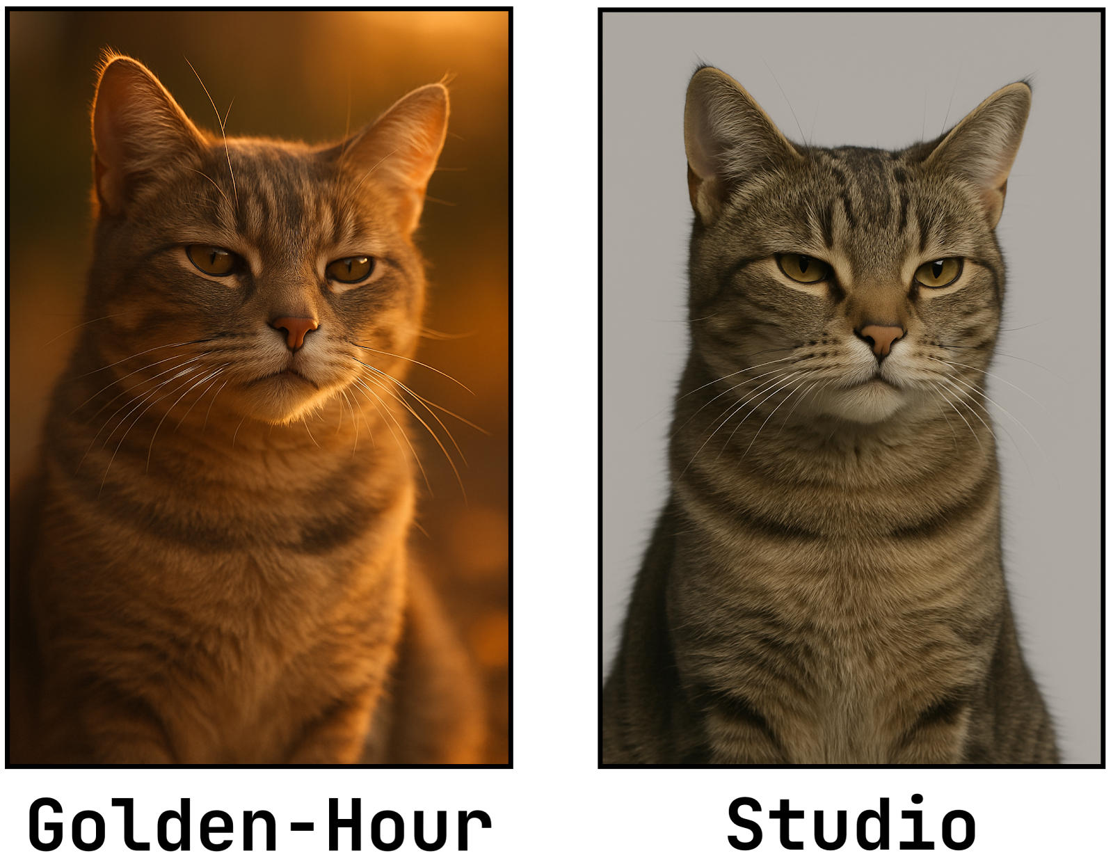 Comparison between two ChatGPT generated images with different lighting styles. 