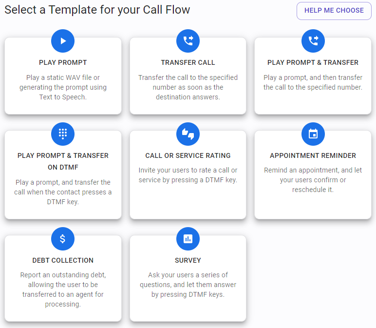 Select Call Flow Template