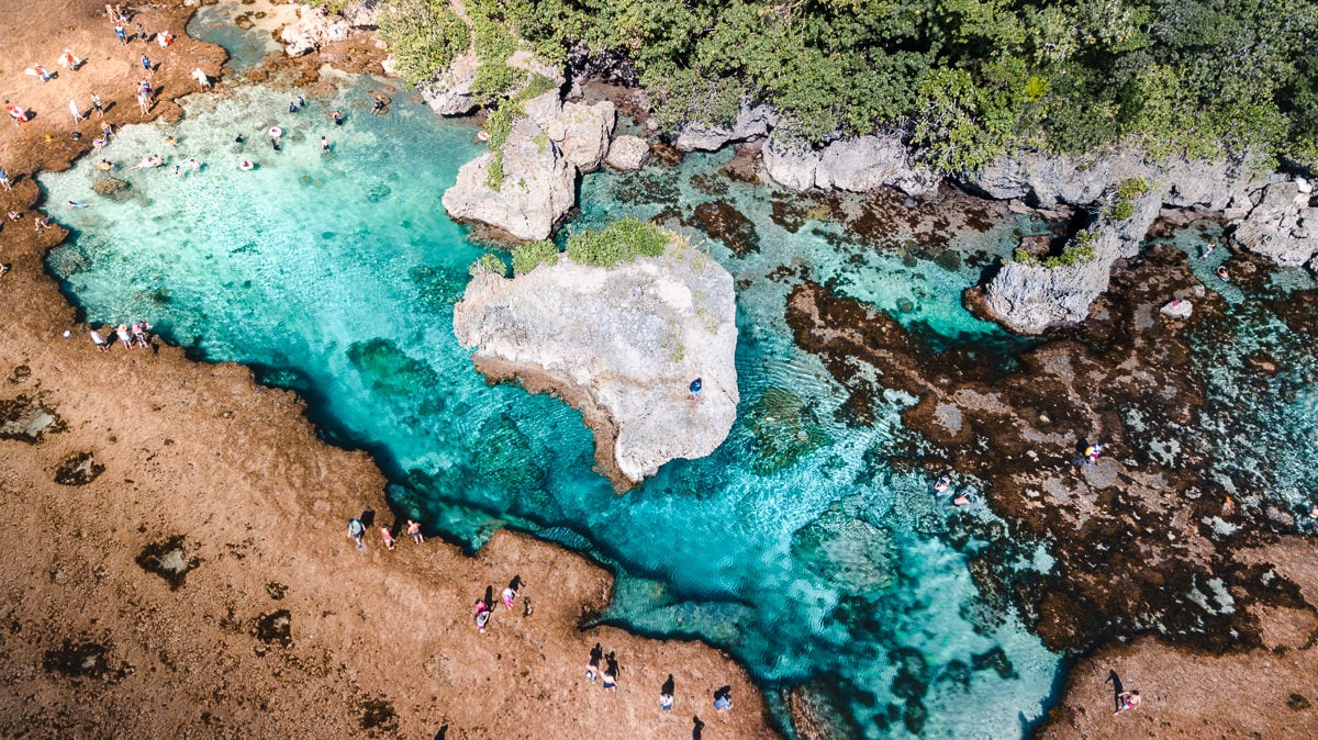 Drone shot of Magpupungko Rock Pools