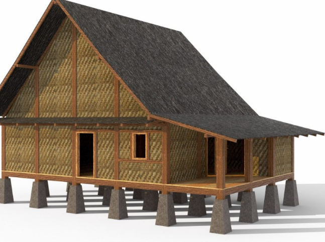 Visualisasi Rumah Sulah Nyanda, rumah adat Suku Baduy Banten