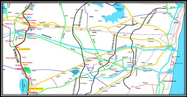 Chennai Peripheral Ring Road map