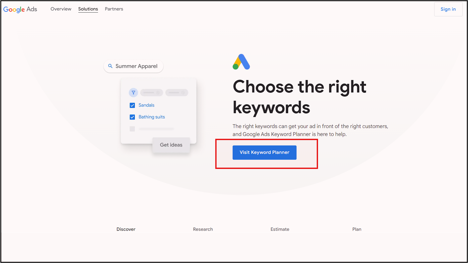 Google Keyword Planner — Visit Keyword Planner