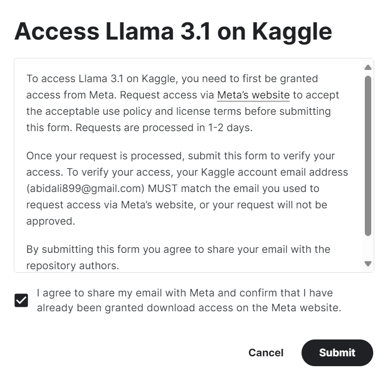 在 Kaggle 中访问 Llama 3.1